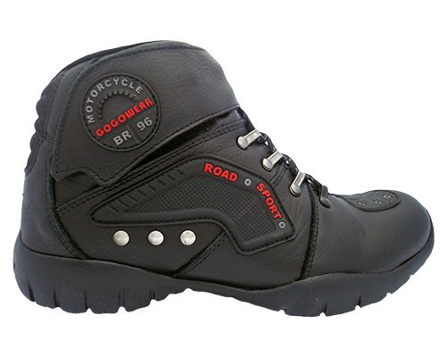 Bota Masculina Motociclista Gogowear Couro Preta MOD:10586